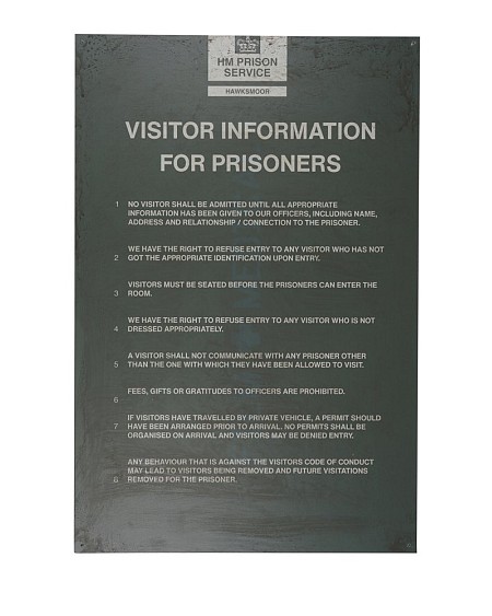 Prison Sign Visitors Information For Prisoners 